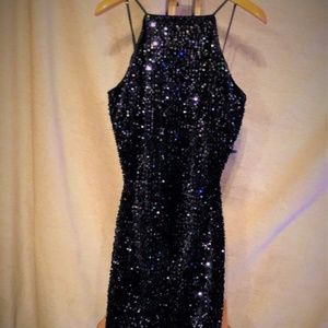 NWOT Express Black Sequin Cocktail Dress Size L